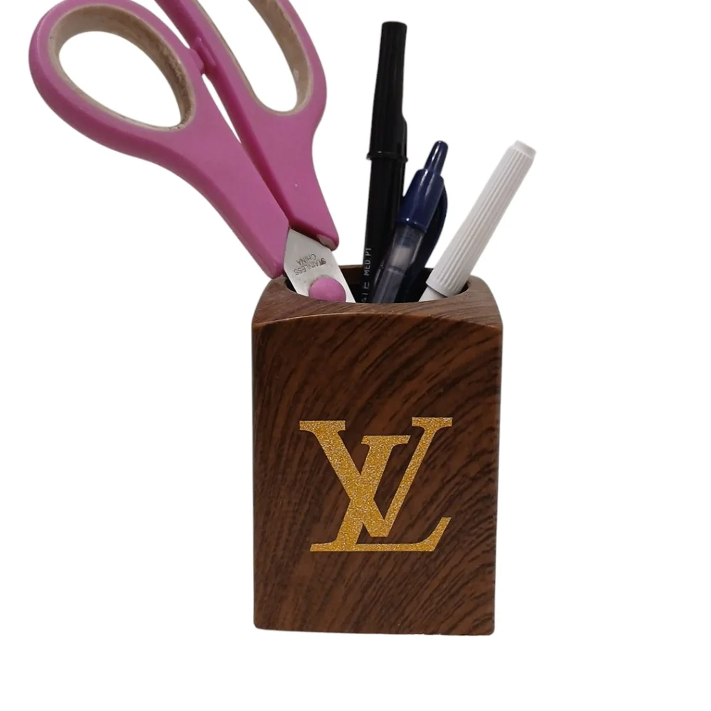 Pencil Holder Art Gold LouisVuittonLettersBRAND NEW‎ ITEM Makeup Brush Holder